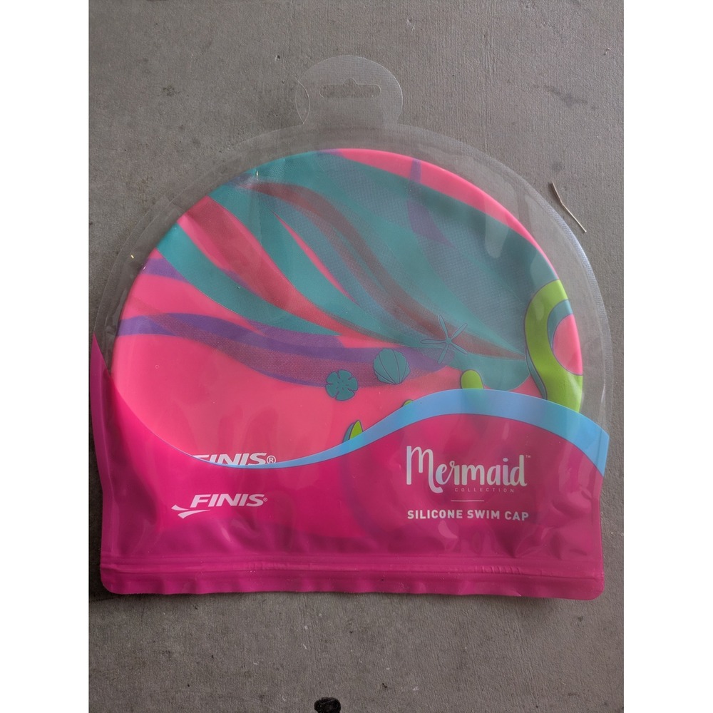 NEW FINIS Swim Cap Girl's Universal Crown Pink Mermaid Collection Silicone
